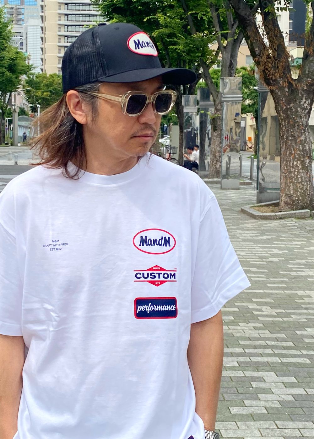 RETRO TRUCKER MESH CAP (BLACK) / ワッペン メッシュキャップ