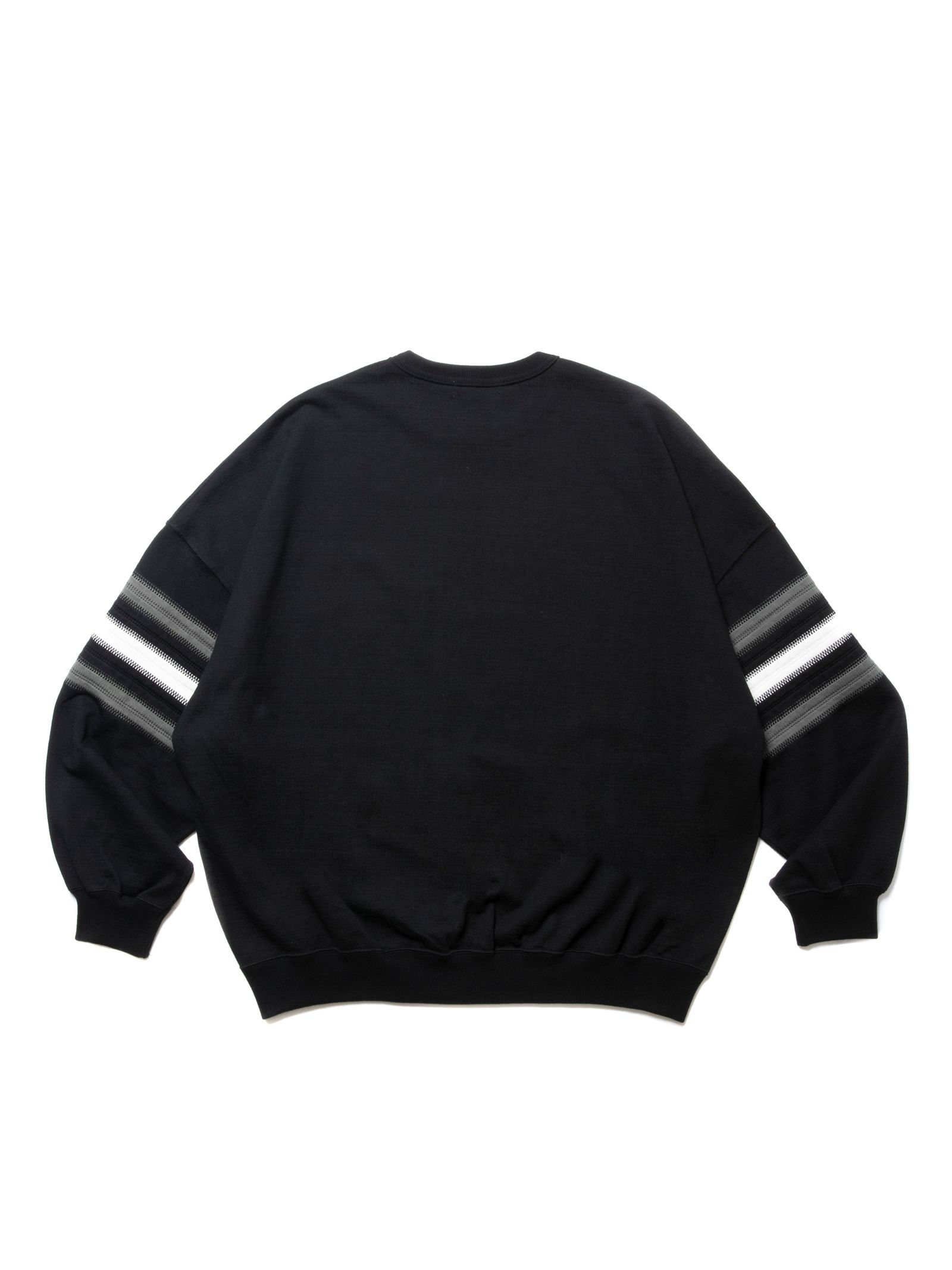 COOTIE PRODUCTIONS - Heavy Oz Jersey Jacquard Sleeve Crew (BLACK) / ジャガード  ボーダー スリーブ カットソー | LOOPHOLE