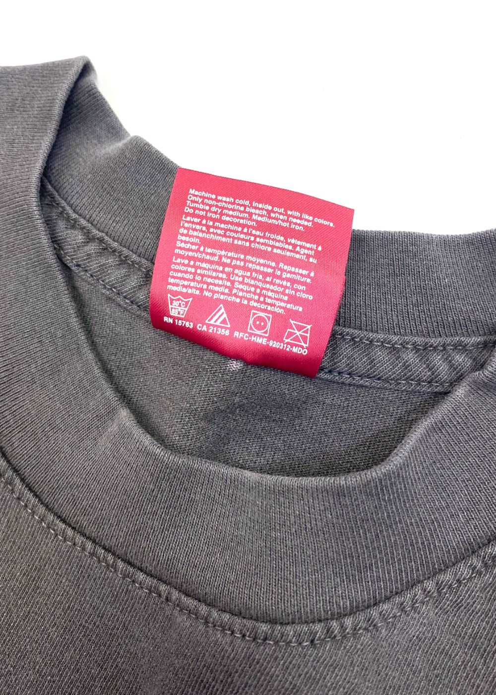 Logo L/S Tee-2 (D-GRAY) / ロゴ プリント ルーズフィット ロングスリーブ Tシャツ