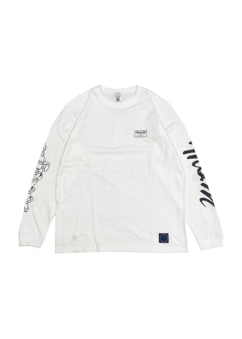 【ラスト1点】PRINT L/S TEE (WHITE) / ロゴ プリント ロンT