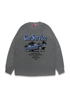 ×CARSERVICE L/S Tee-2 (D-BLACK) / カーサービス コラボ Tシャツ