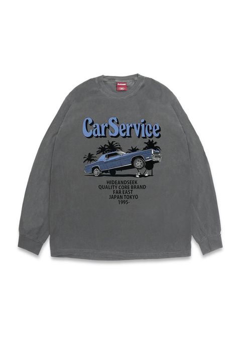 ×CARSERVICE L/S Tee-2 (D-BLACK) / カーサービス コラボ Tシャツ