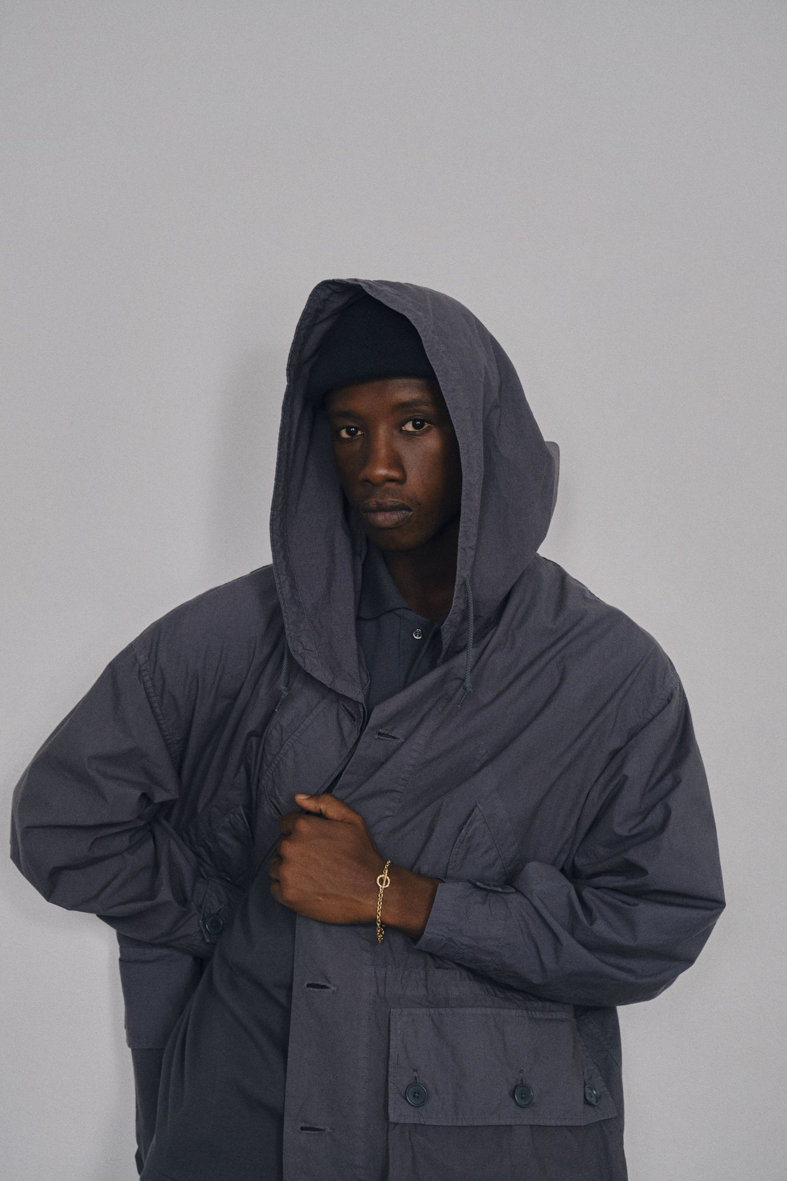 COOTIE PRODUCTIONS - GARMENT DYED UTILITY OVER COAT (GRAY