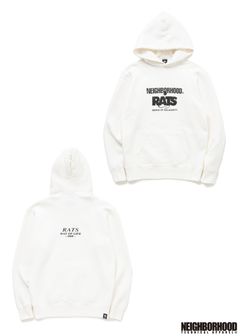 20TH RATS x NH HOODED (WHITE) / ラッツ 20周年記念 ×ネイバーフッド スウェットパーカー