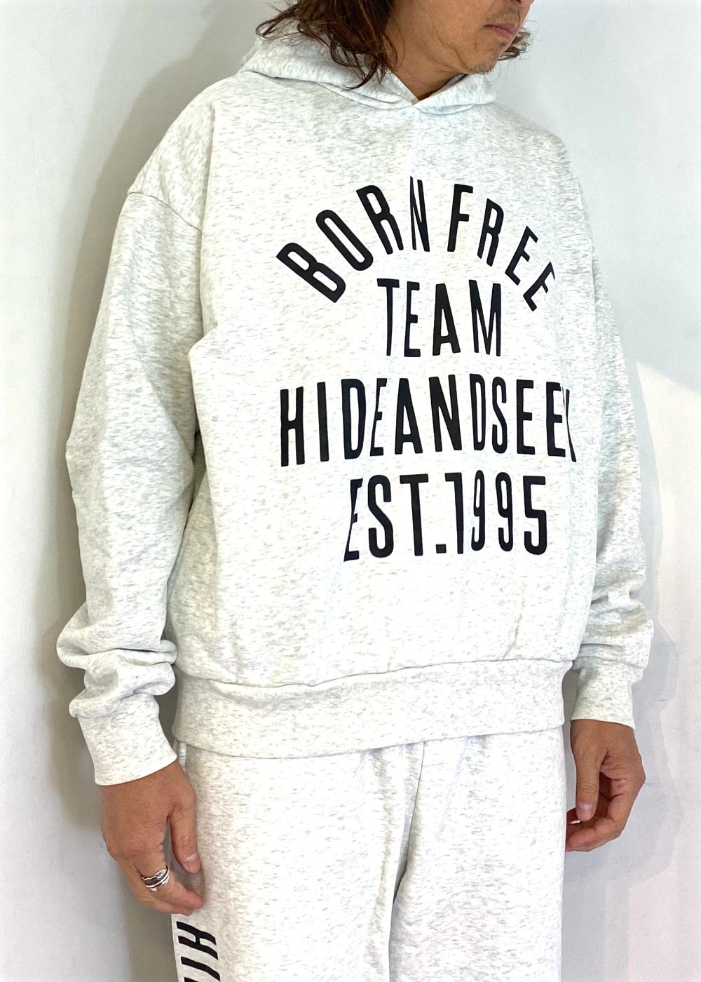 College Hooded Sweat Shirt (LIGHT GRAY) / オリジナル セットアップスウェット パーカー / セットアップ可能