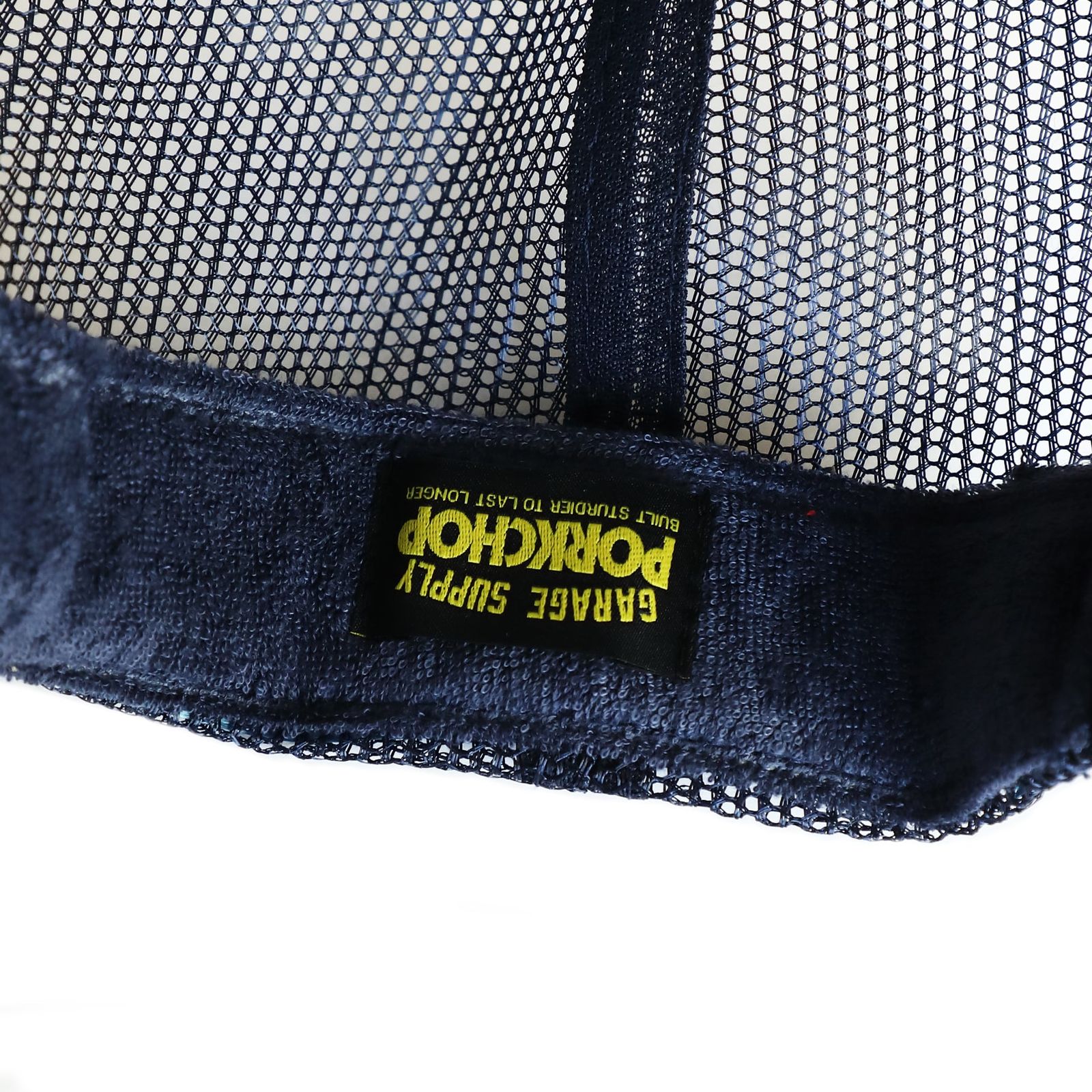 PORKCHOP - WHEEL LOGO MESH CAP (NAVY) / プリント メッシュキャップ | LOOPHOLE