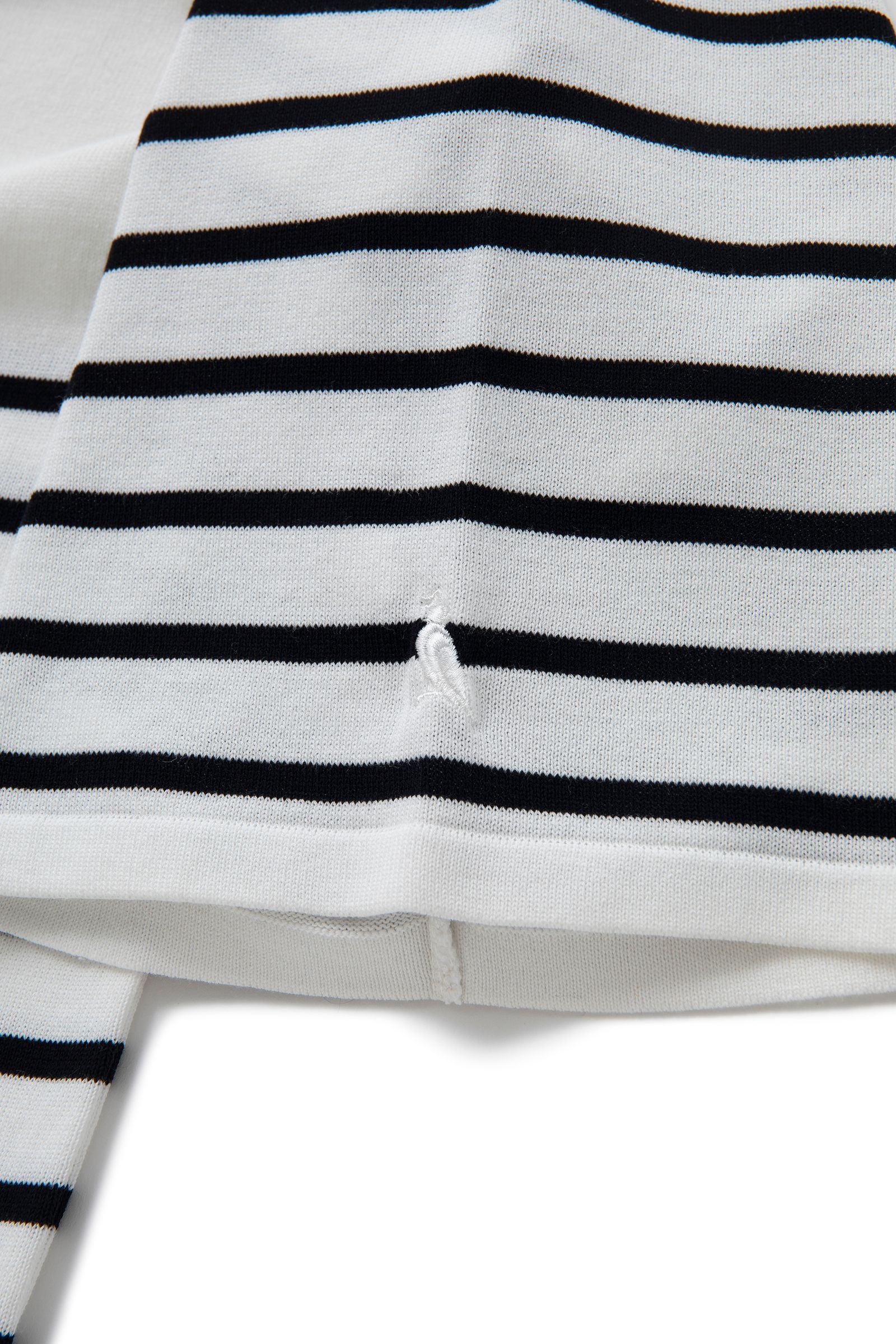KNITTED BASQUE SHIRT "ERNEST" (WHITE) / サマーニット バスクシャツ