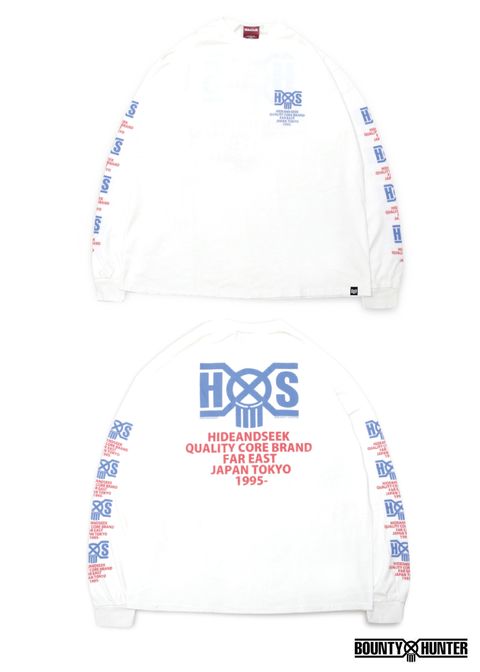 HS×BH L/S TEE (WHITE) / バウンティーハンター コラボ ロングスリーブTシャツ