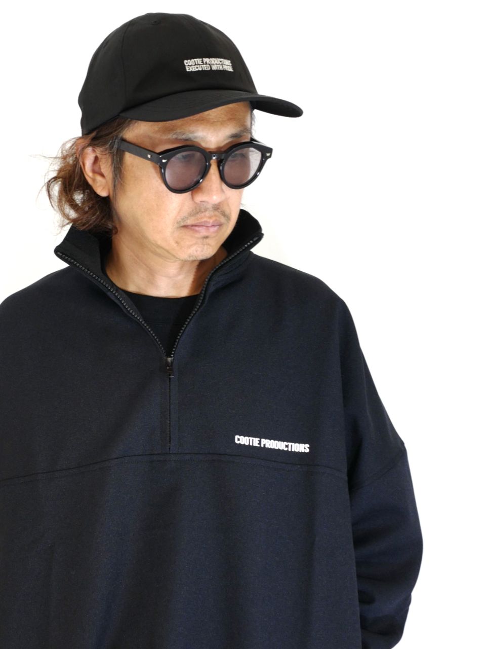 COOTIE PRODUCTIONS - POLYESTER 6 PANEL CAP (BLACK) / ポリエステル 