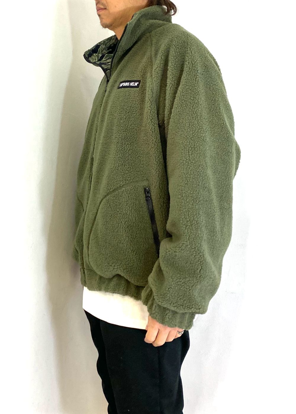 【ラスト1点】REVERSIBLE FLEECE JACKET (OLIVE×TIGER CAMO) / リバーシブル フリース ジャケット