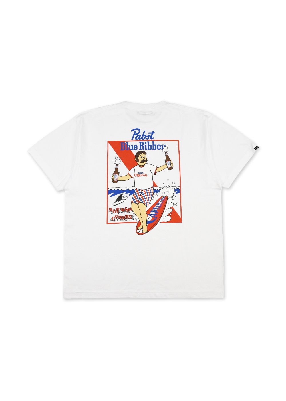 × Pabst Blue Ribbon RIDE BLUE SS TEE (WHITE) / ×パブストブルーリボン コラボ Tシャツ