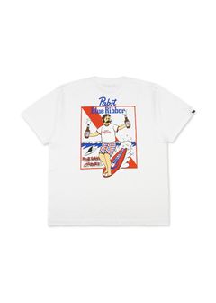 × Pabst Blue Ribbon RIDE BLUE SS TEE (WHITE) / ×パブストブルーリボン コラボ Tシャツ