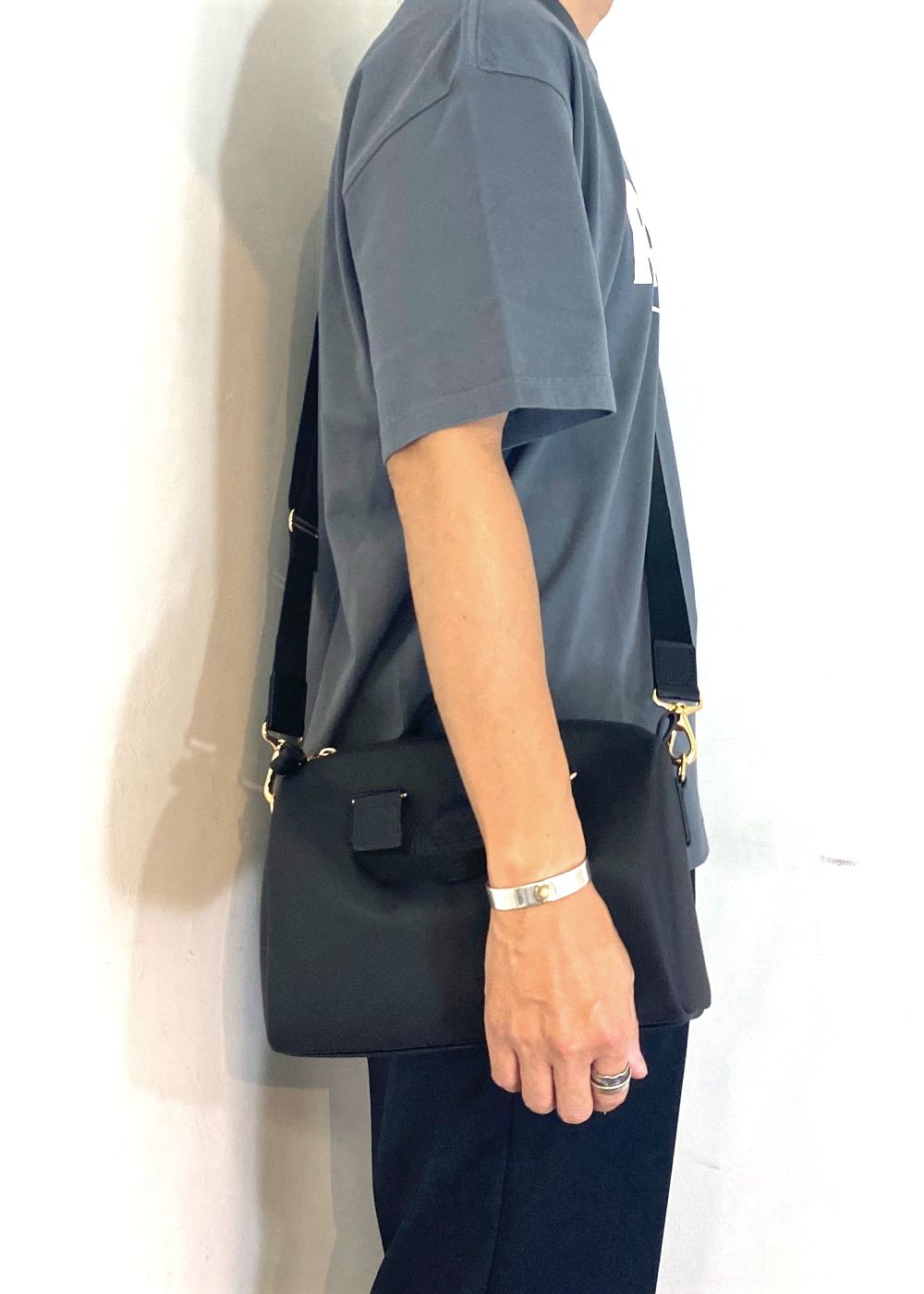 SYNTHETIC LEATHER MINI BOSTON BAG (BLACK) / フェイクレザー ミニ ボストンバッグ