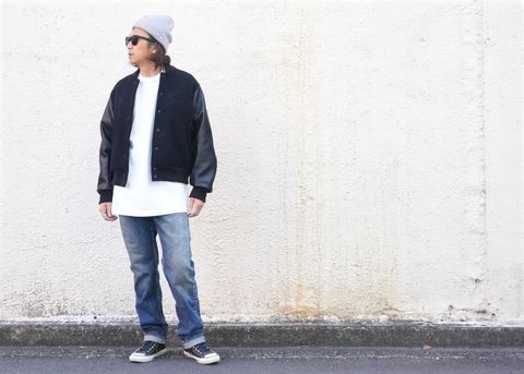 MINEDENIM - 2024AW OUTER 2 STYLE / New Order “Republic” Wool Melton & Leather Varsity JKT