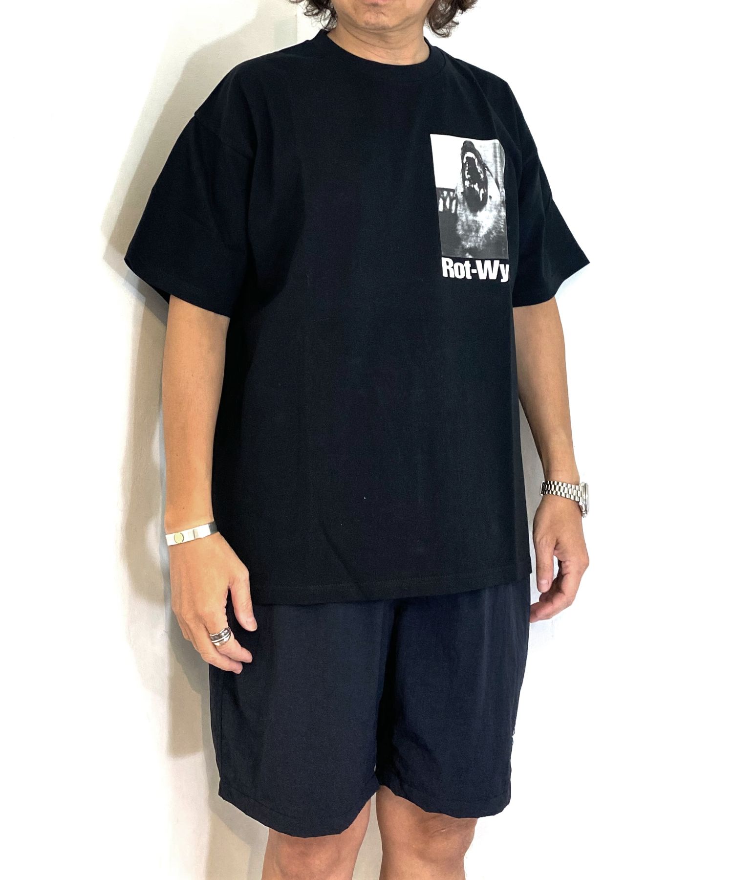DOG PHOTO TEE (BLACK) / フォト プリント Tシャツ