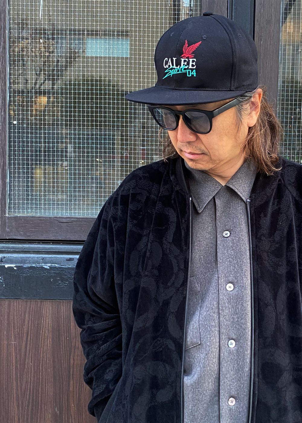 CALEE FS LOGO TWILL CAP (BLACK) / オリジナル ロゴ刺繍 キャップ