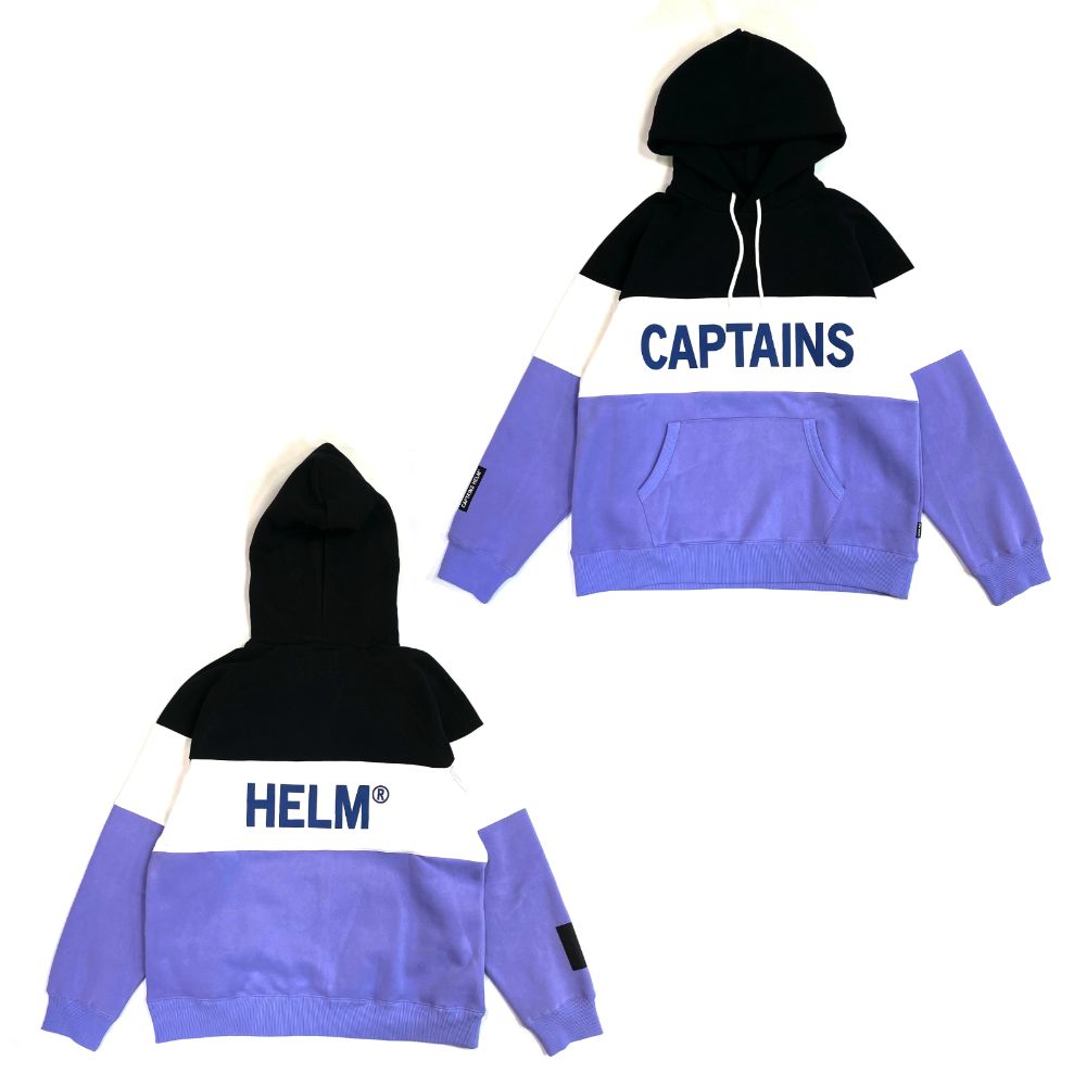 CAPTAINS HELM - TM LOGO SWITCH HOODIE (BLACK×WHITE×LAVENDER