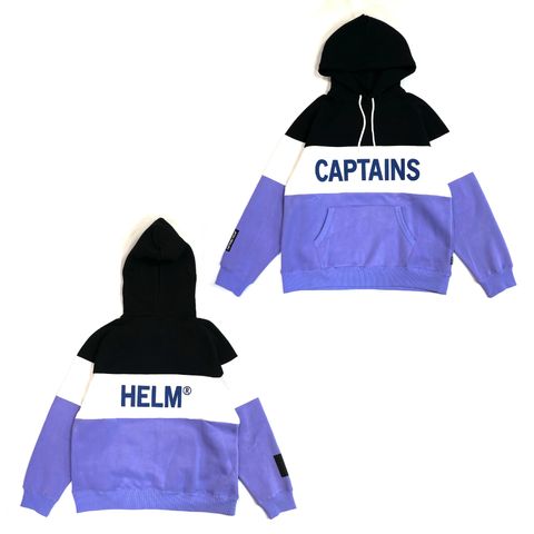 【ラスト1点】TM LOGO SWITCH HOODIE (BLACK×WHITE×LAVENDER) / オリジナル セットアップ スウェットパーカー