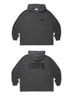 COOTIE PRODUCTIONS - Pigment Dyed L/S Hooded Tee (BLACK 