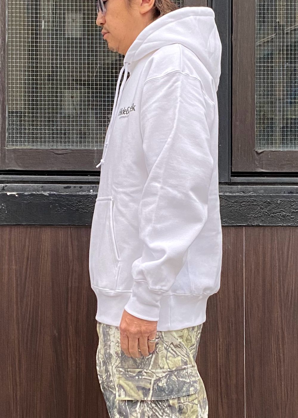 Logo Hooded Sweat Shirt-2 (WHITE) / ロゴ スウェット パーカー