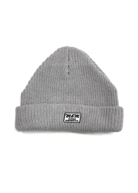KNIT CAP (GRAY) / ロゴワッペン ニットキャップ