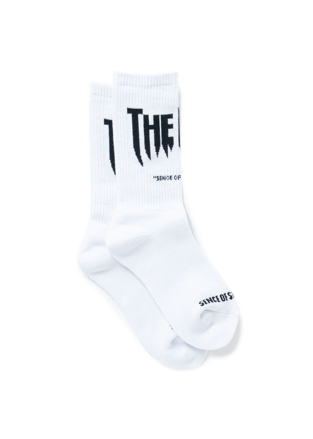 PILE SOCKS "THE RATS" (WHITE) / ジャガード ロゴ ソックス