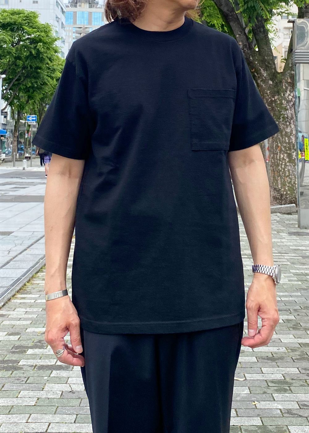 Hedge Hills Burger Shop T-SH (BLK) / オリジナル プリント ポケット Tシャツ