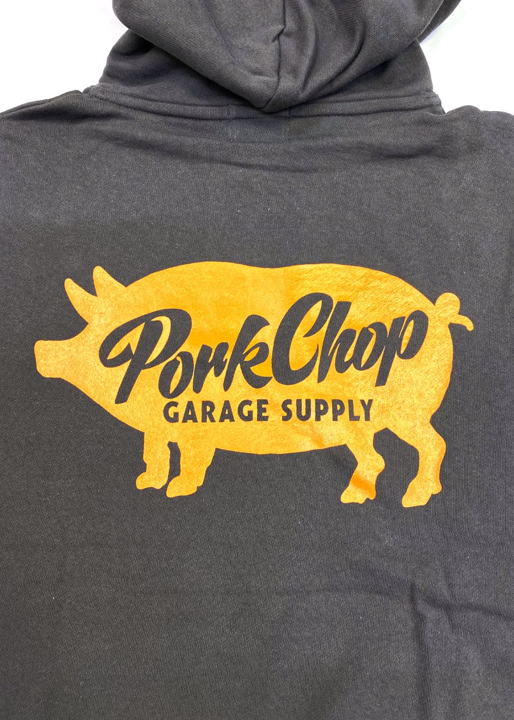 【ラスト1点】SCRIPT PORK HOODIE (ASH BLACK) / ロゴ スウェットパーカー