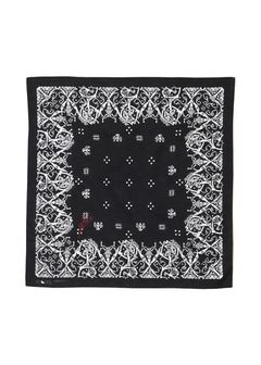 髑髏 BANDANA (BLACK-S) / ×横尾忠則 髑髏バンダナ柄 コラボ バンダナ