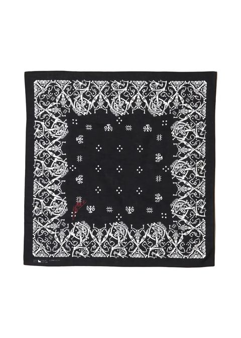 髑髏 BANDANA (BLACK-S) / ×横尾忠則 髑髏バンダナ柄 コラボ バンダナ