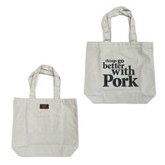 THINGS GO BETTER TOTE BAG (GRAY) / プリントトートバッグ