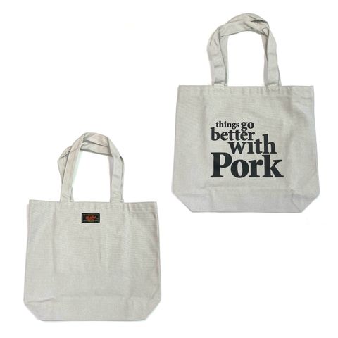 THINGS GO BETTER TOTE BAG (GRAY) / プリントトートバッグ