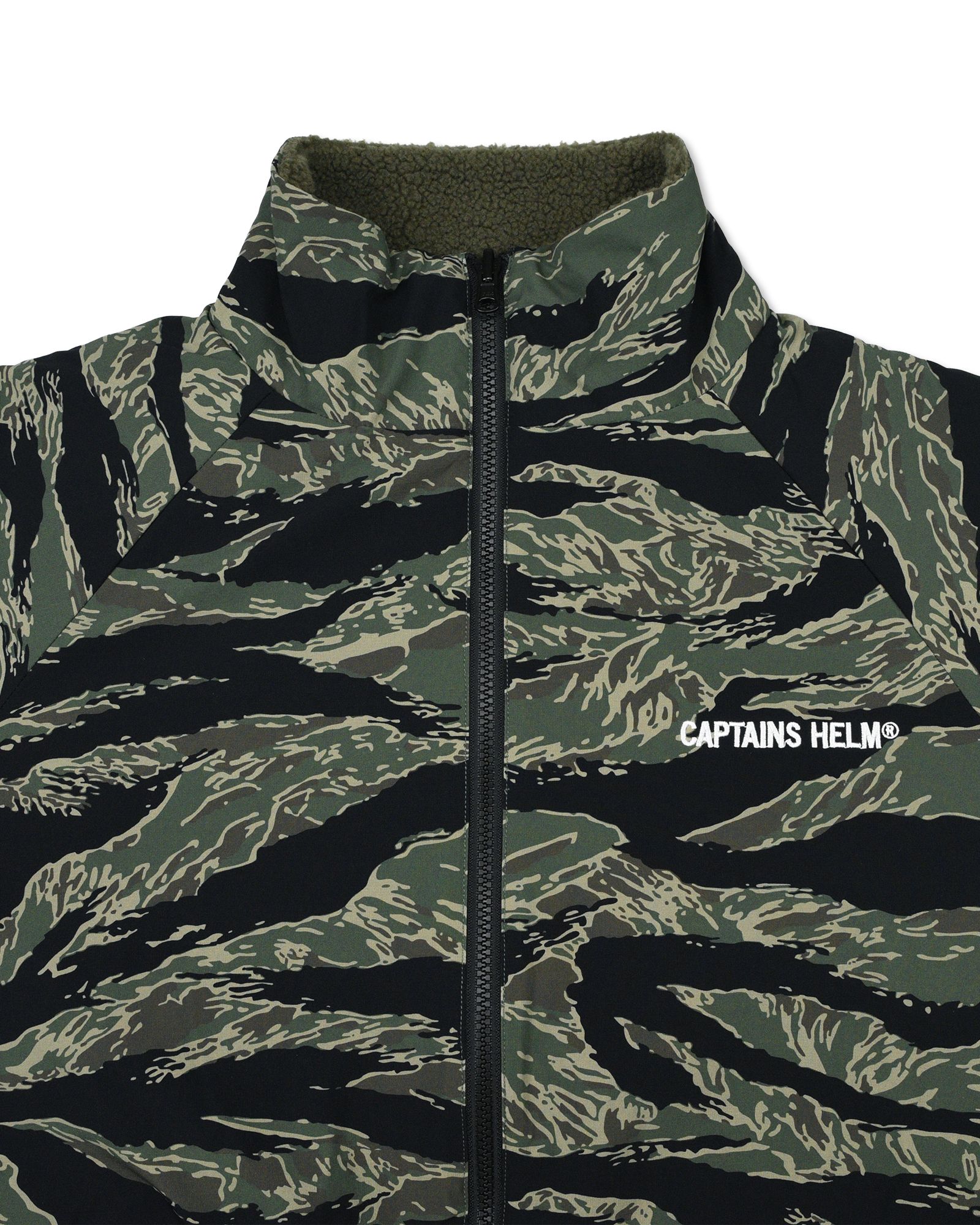 【ラスト1点】REVERSIBLE FLEECE JACKET (OLIVE×TIGER CAMO) / リバーシブル フリース ジャケット