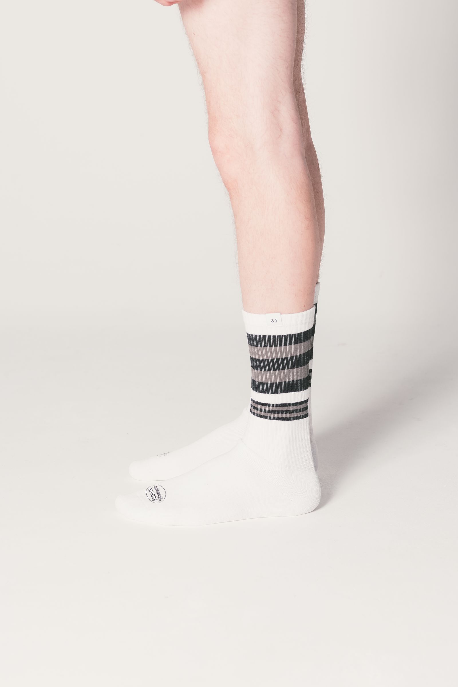 2 Pcs LINE SOCKS "LARRY" (GRAY) / 2パック ラインソックス