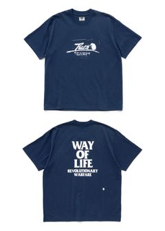SCRIPT LOGO WAY OF LIFE TEE (NAVY) / 定番人気ロゴT