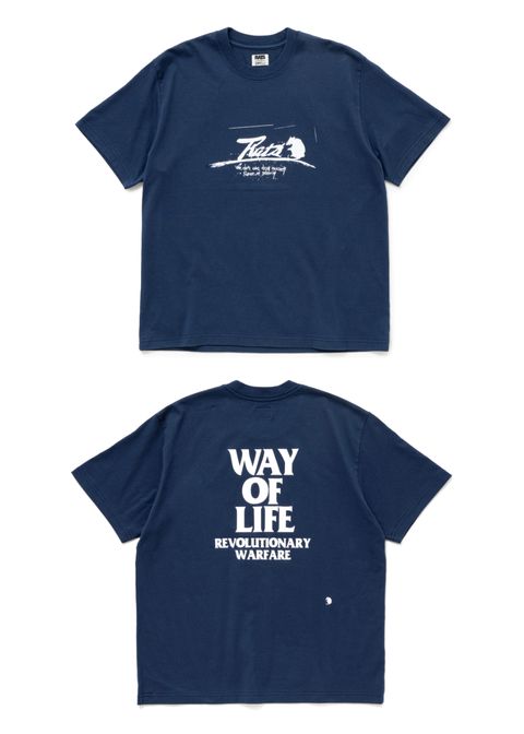 SCRIPT LOGO WAY OF LIFE TEE (NAVY) / 定番人気ロゴT