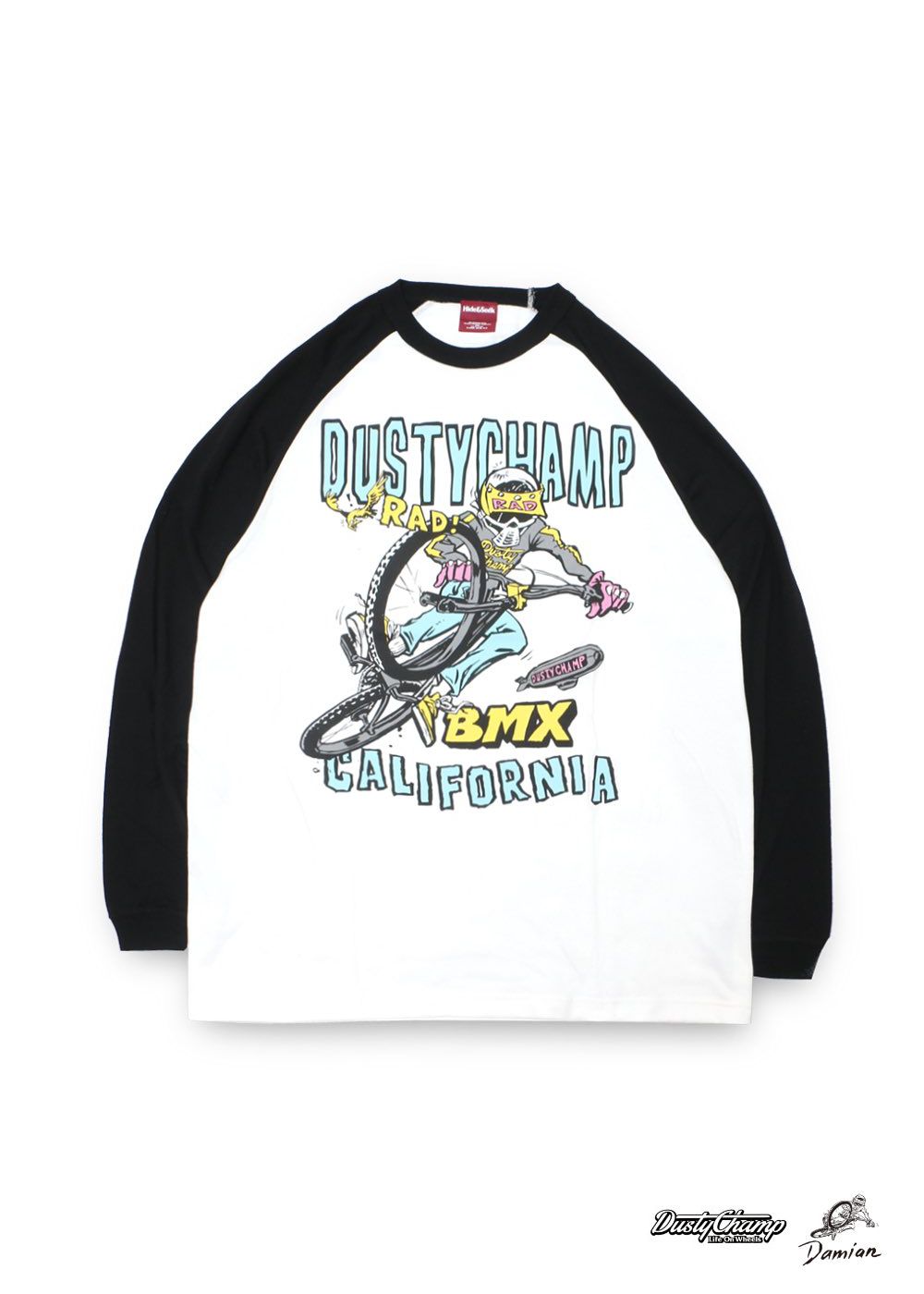 HIDE AND SEEK - DUSTYCHAMP × DamianFulton RAGLAN L/S TEE (BLACK