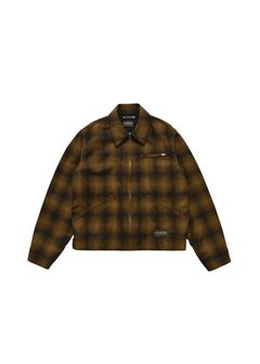 PENDLETON W.Plaid Zipup Work JKT (BRT) / ペンドルトン コラボ オンブレチェック オープンカラー ウール ジャケット