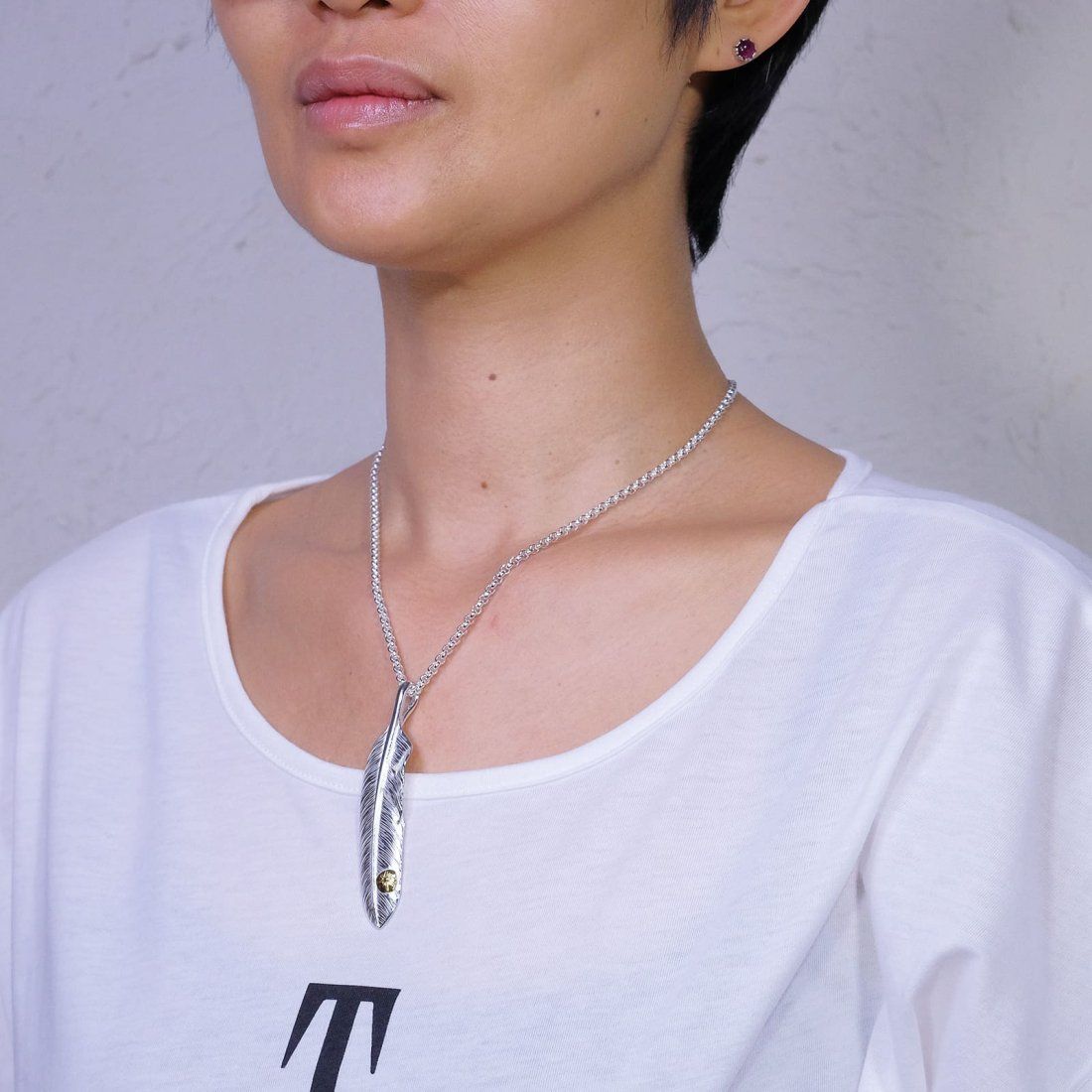 STUDIO T&Y - Feather LL with Gold Point M (Left) (SILVER