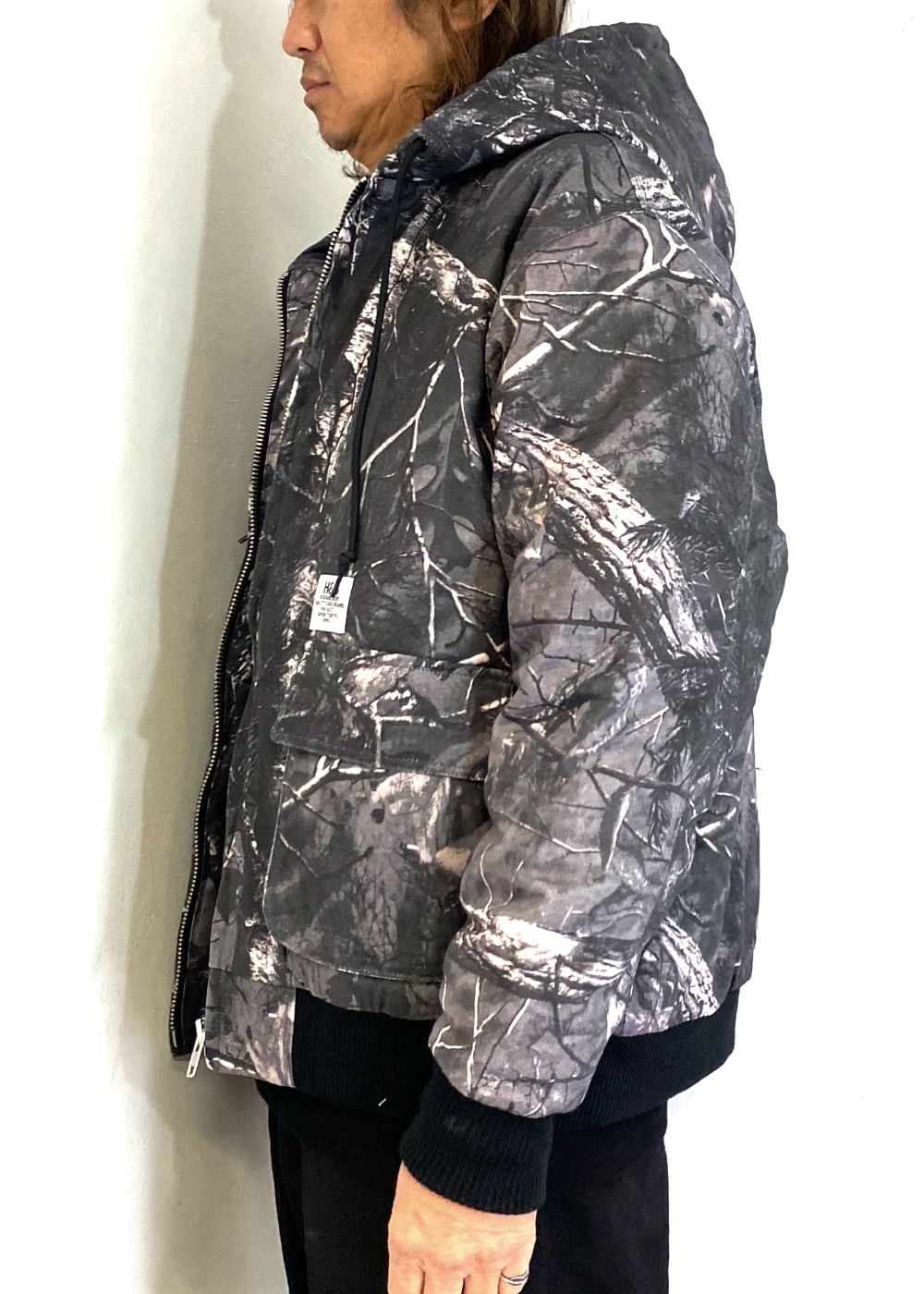 Camo Zip Hooded Jacket (BLACK CAMO) / オリジナル カモフラージュ フード ジャケット / セットアップ可能