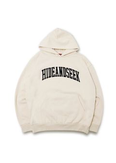 College Hooded Sweat Shirt (IVORY) / カレッジ ロゴ スウェット パーカー