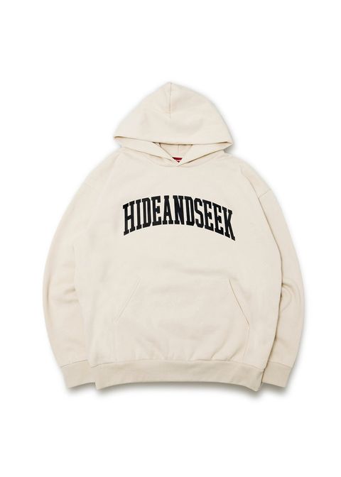 College Hooded Sweat Shirt (IVORY) / カレッジ ロゴ スウェット パーカー