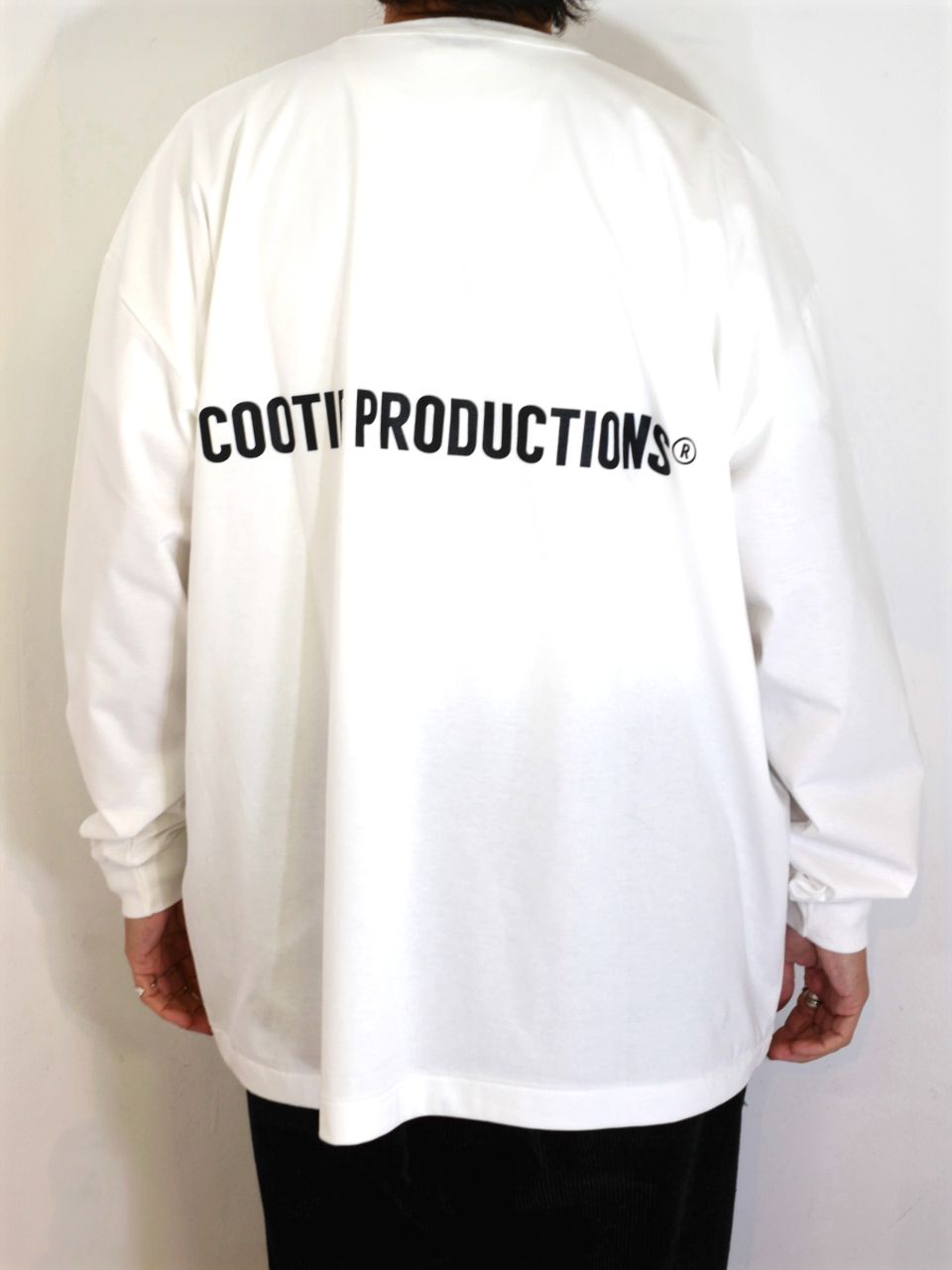 COOTIE PRODUCTIONS - Print Oversized L/S Tee (WHITE) / ロゴ 