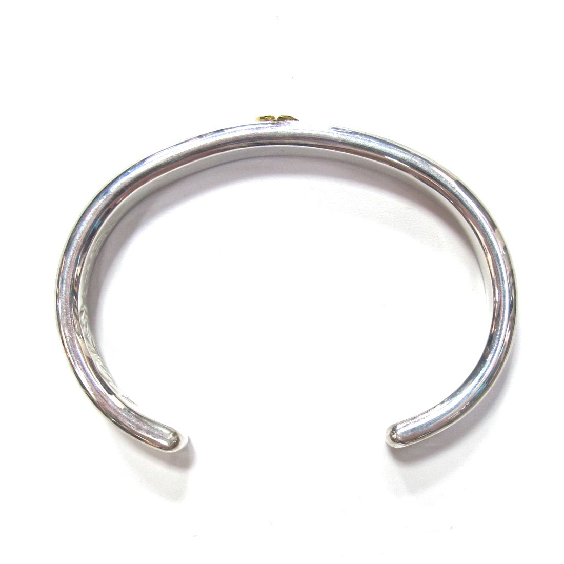 STUDIO T&Y - Plain Bangle 8mm width with Gold Point L (SILVER 