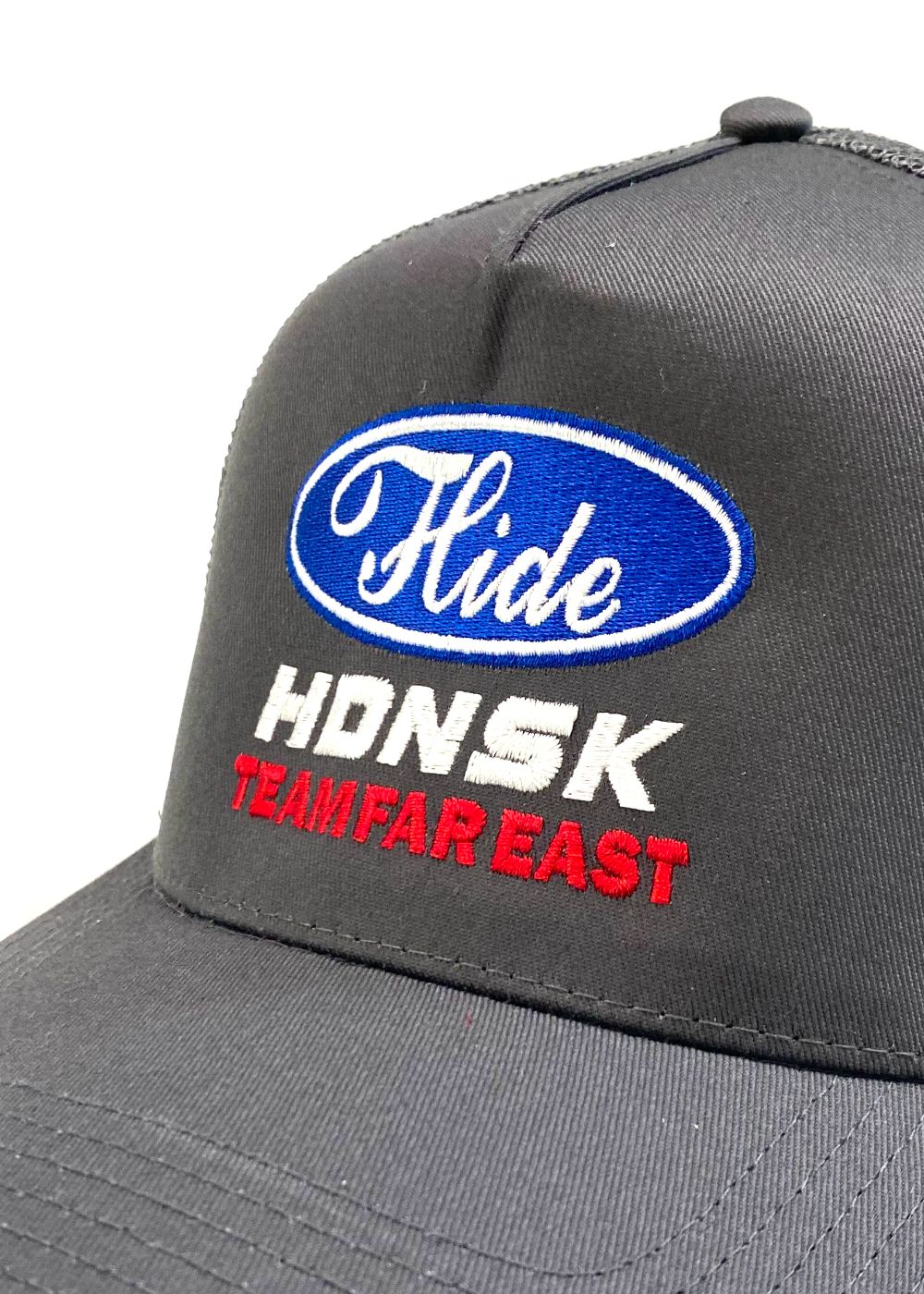 【ラスト1点】HDNSK Mesh CAP (CHARCOAL GRAY) / 刺繍ロゴ メッシュ キャップ