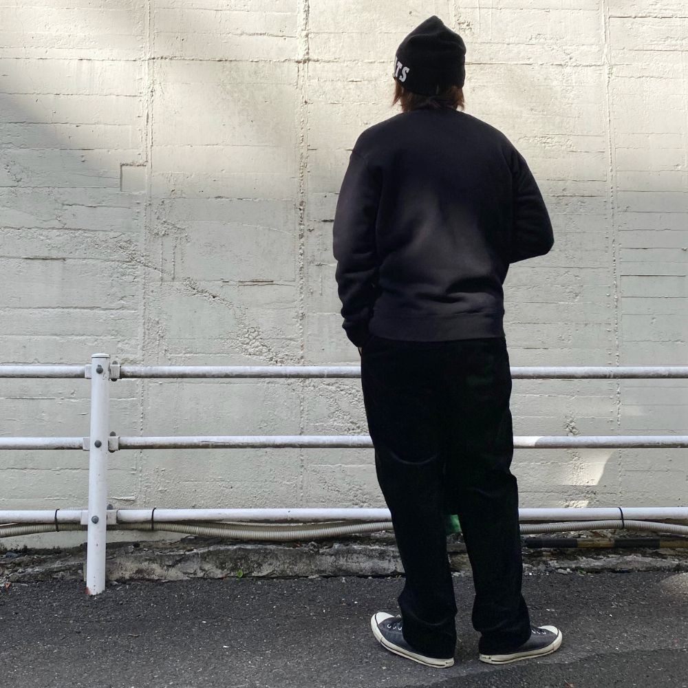 BOX LOGO SWEAT (BLACK) / ロゴ アップリケ スウェット / セットアップ可能