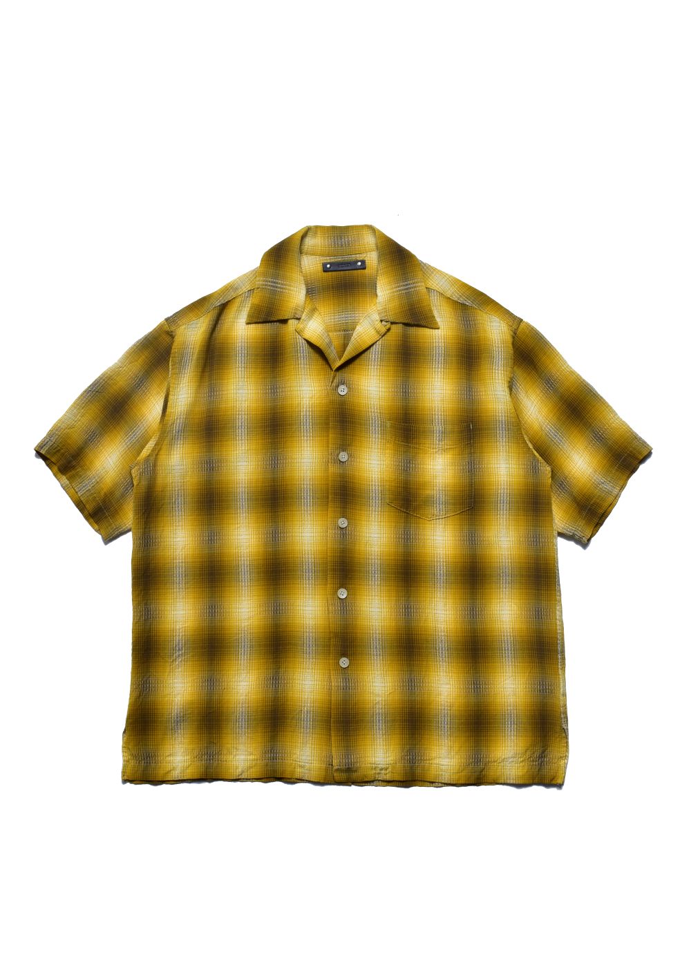 Rayon Dobby Plaid S.S Open Collar SH (YPT) / オンブレチェック オープンカラーシャツ