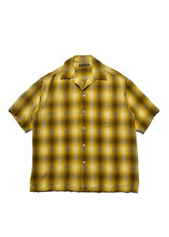 Rayon Dobby Plaid S.S Open Collar SH (YPT) / オンブレチェック オープンカラーシャツ