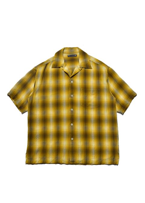 Rayon Dobby Plaid S.S Open Collar SH (YPT) / オンブレチェック オープンカラーシャツ