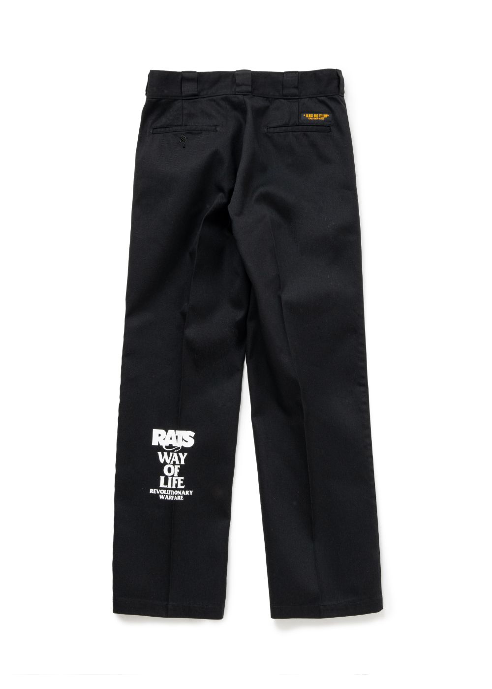 RATS - T/C WORK PANTS PRINT (BLACK) / バックプリント チノパンツ | LOOPHOLE